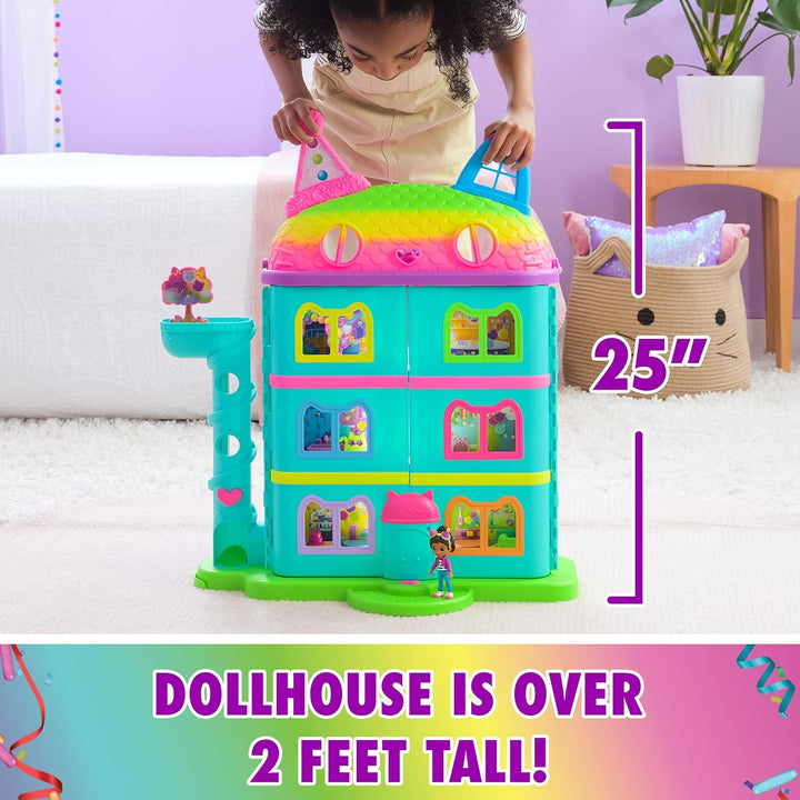 , 14 Pc Celebration Dollhouse, 25-Inches Tall, with Toy Figures, Doll House Furniture & 10 Sounds, Kids Toys for Girls & Boys Ages 3+