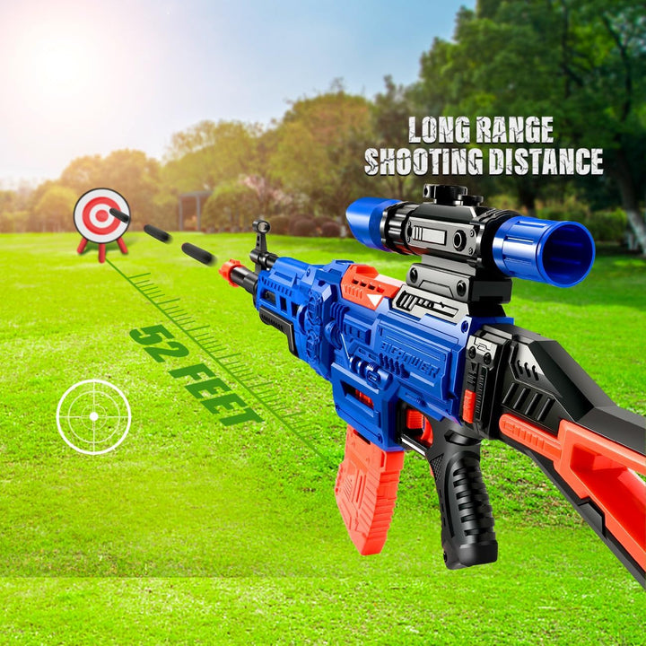Kids Toy Sniper Rifle with Scope Tactical Vest Kit,4 in 1 Automatic Kids Sniper Rifle Toy Guns for Boys 8-12,Rifle Dart Guns Big Size,Toy Guns with Removable Magazines（2 Pcs