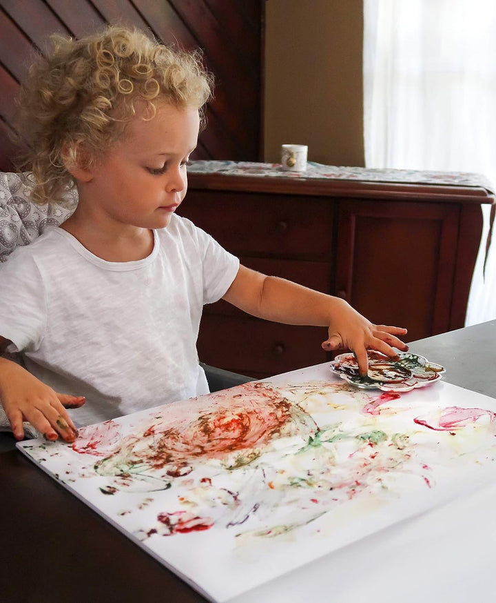 Vegan Finger Paints for Toddlers, Organic Baby Safe Coloring, Play, Made in USA (5 Colors)