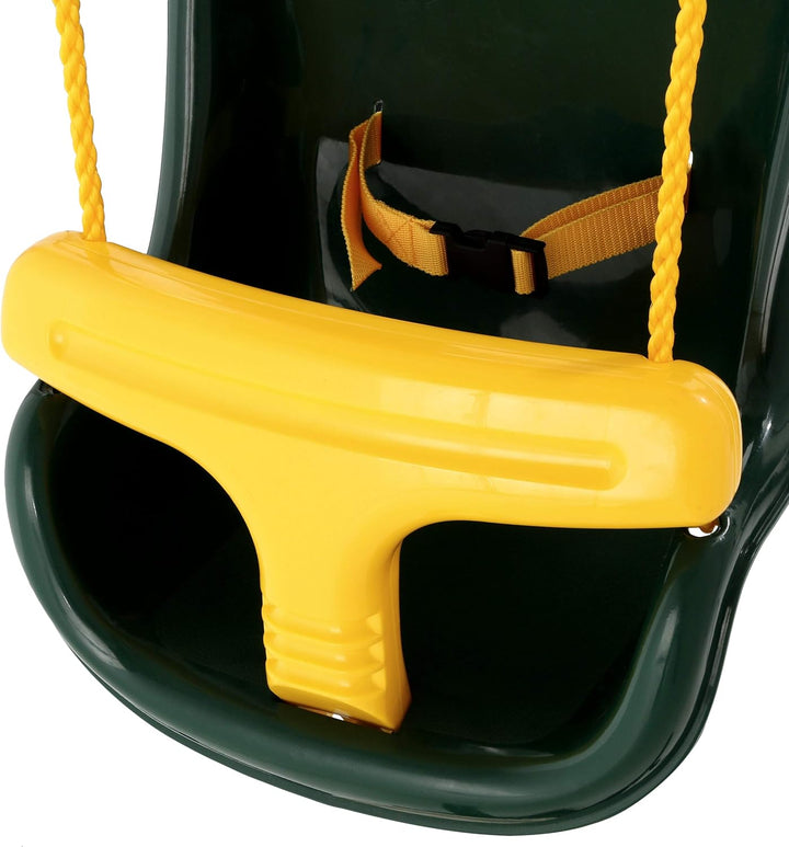 WS 4001-G Plastic Infant Swing with Nylon Rope Swing Set Attachment, Green W/Yellow