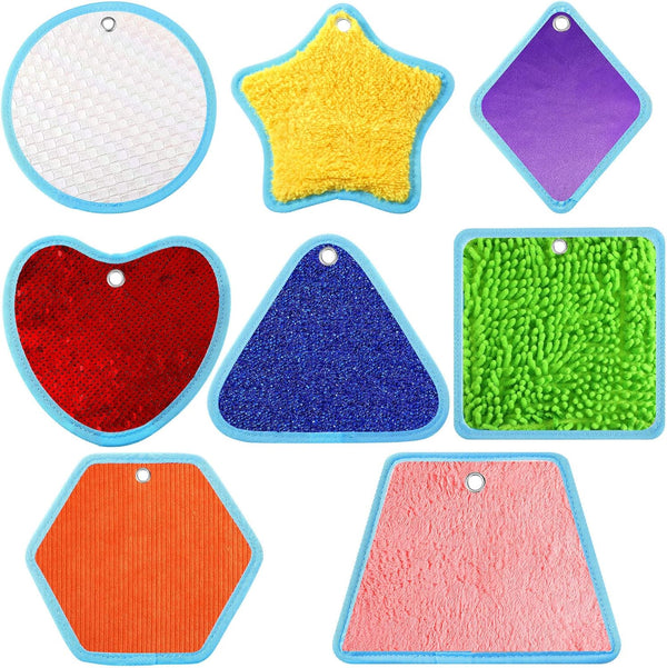 8 Set Mini Sensory Mats Assorted Textured Play Mats Sensory Floor Tiles Educational Tactile Toys for Activity(8.7 Inch,Irregular)