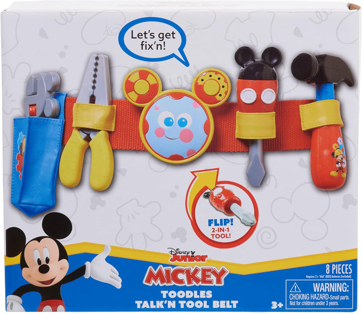 Mickey Toodles Talk'N Toolbelt and Kids Play Tool Accessories for Dress up and Pretend Play, Kids Toys for Ages 3 up by