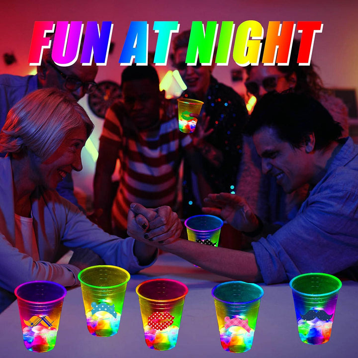 16Oz Glowing Party Cups for Indoor Outdoor Party Event Fun,Light up Flashing Cups for Night Event Favor Decorations Supplies
