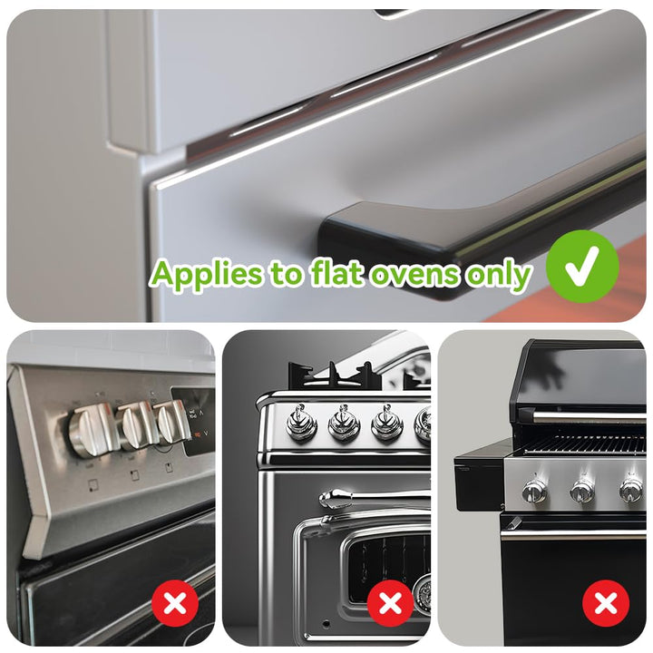 1 Pcs Baby Safety Oven Door Lock, Double Button Oven Lock for Kitchen Safety (Black)