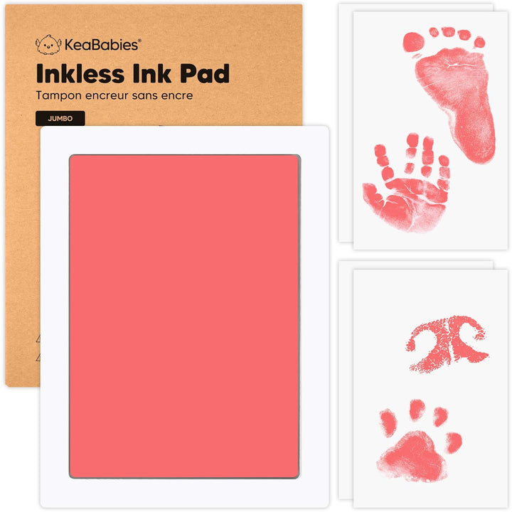 4-Pack Inkless Baby Hand and Footprint Kit - Mess Free Ink Pad for Newborn Keepsake, Dog Nose & Paw Print Kit, Clean Touch Ink Pad for Baby Hand & Footprints, Ideal New Mom Gifts (Jet Black)