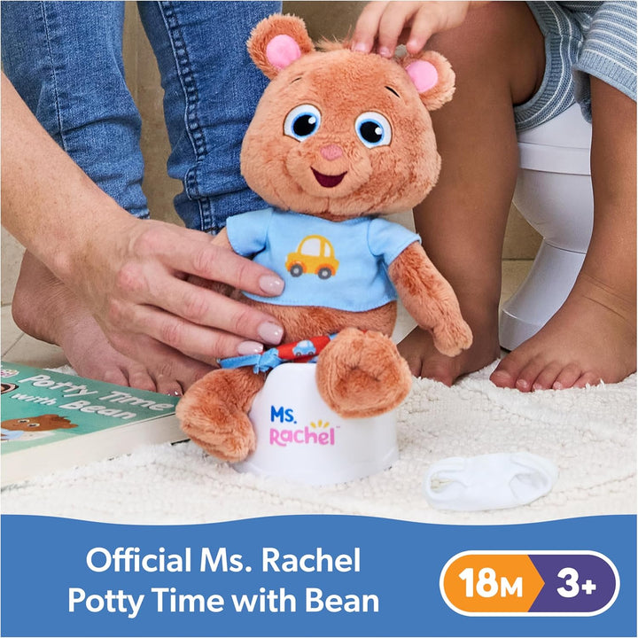 Potty Time with Bean, 11” Plush Teddy Bear with Play Toilet & Accessories, Toddler Toys for Girls & Boys for Ages 18 Months to 3+