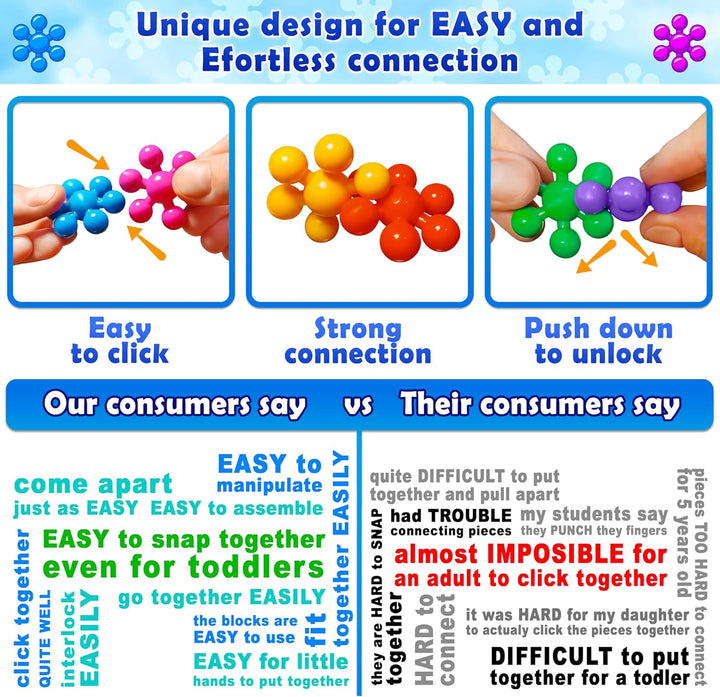 300 Pieces Building Blocks- Kids STEM Educational Building Toys- Discs Sets Interlocking, Solid Plastic for Preschool Kids Boys and Girls Aged 3+, Creativity Toys