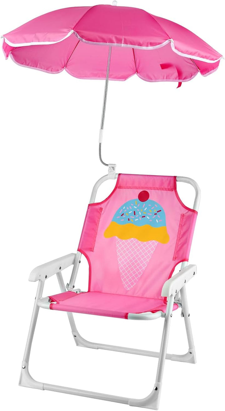 Kids Beach Chair with Umbrella Folding Lawn and Camping Chair with Summer Shade for Beach, Pool, Travel and Outdoor (For 1-5 Years Old)