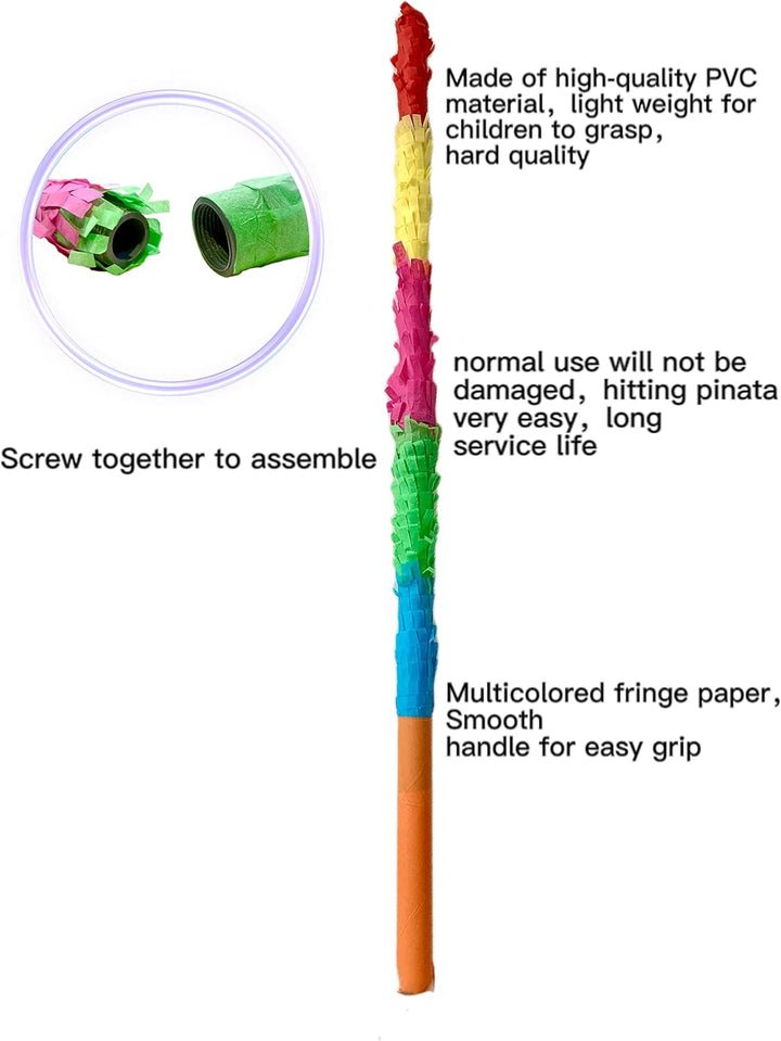 32-Inch Pinata Sticks,Pinata Sticks That Won'T Break,The Quality Is Veryvery Hard.Kids Can Enjoy Playing at the Pinata Party without Worrying about It Getting Damaged.Pinata Sticks Kids Love