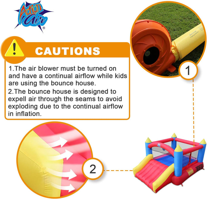 [Updated Version] Bounce House, Inflatable Bouncer with Air Blower, Jumping Castle with Slide, Family Backyard Bouncy Castle, Durable Sewn with Extra Thick Material, Idea for Kids (C-9745)