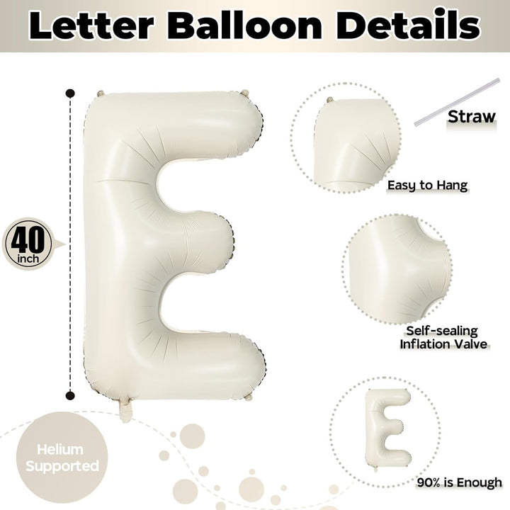 40 Inch Beige HOME Balloon for Housewarming Party Decorations, Large Cream New Home Welcome Balloon Letter Banner, Ivory White Sand Balloons Sign for Sweet House Warming Homecoming Party Decor