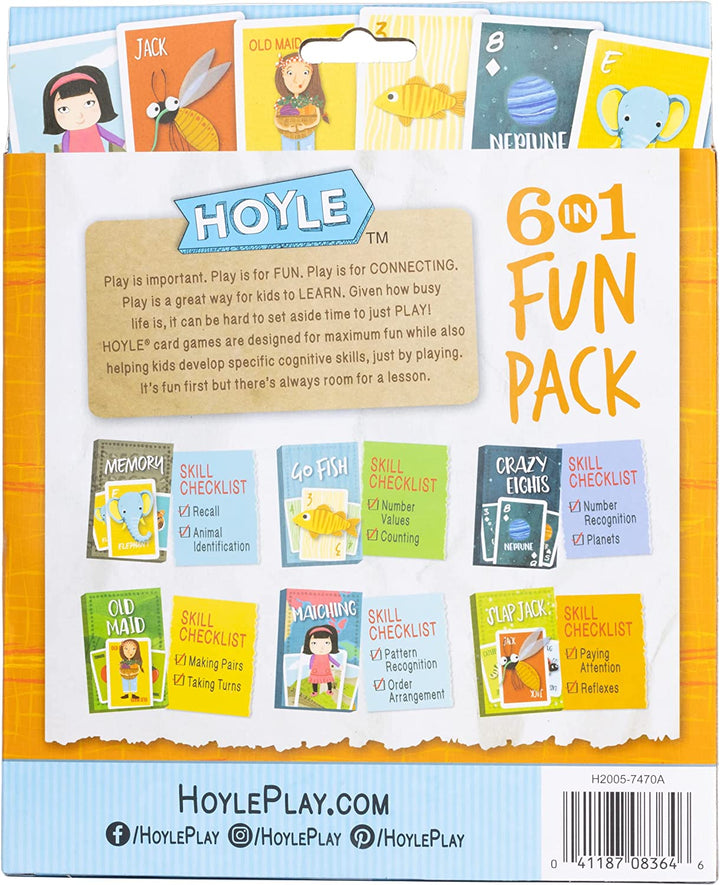 6 in 1 Kids Playing Cards Multi Game Pack, 6 Fun Games in 1 (Ages 3+)