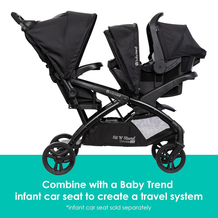 Sit N' Stand® Double 2.0 Stroller, Madrid Black