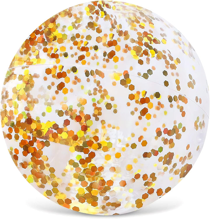 Beach Ball, 16" Glitter Beach Ball Inflatable Beach Balls for Kids & Toddlers Pool Balls Summer Party Favors