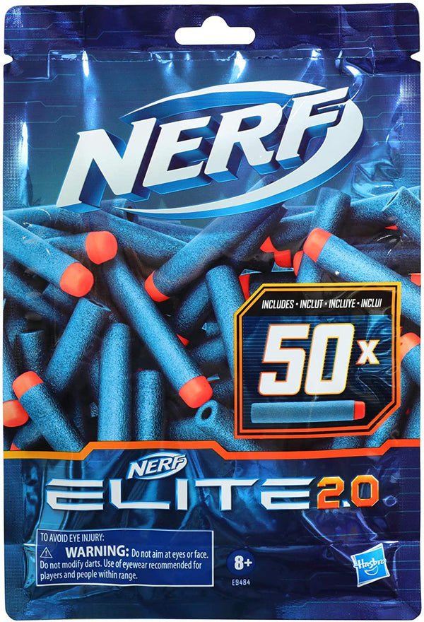 Elite 2.0 50-Dart Refill Pack, 50 Foam Darts Compatible with All Official Blasters That Use Elite Darts