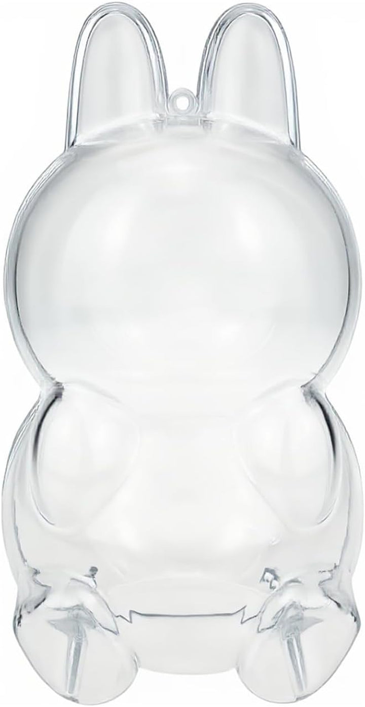 Protective Case for LABUBU the Monsters Exciting Macaron, Display Stand Acrylic Case Cover Accessories with Silicone Strap White - Standing Case, Clear
