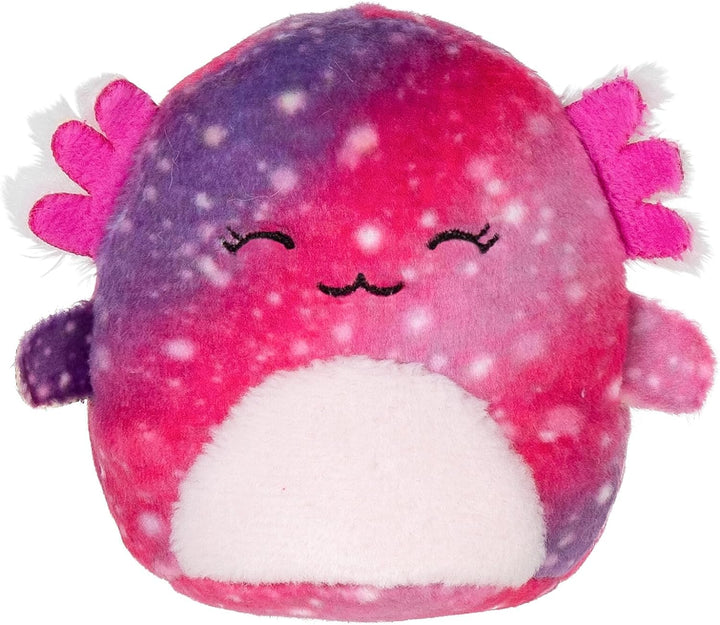 by Original Squishmallows Play and Display Storage - Four 2-Inch Plush Included - Big Foot, Axolotl, Parrot, Chameleon - Hang or Stand Display Case - Amazon Exclusive