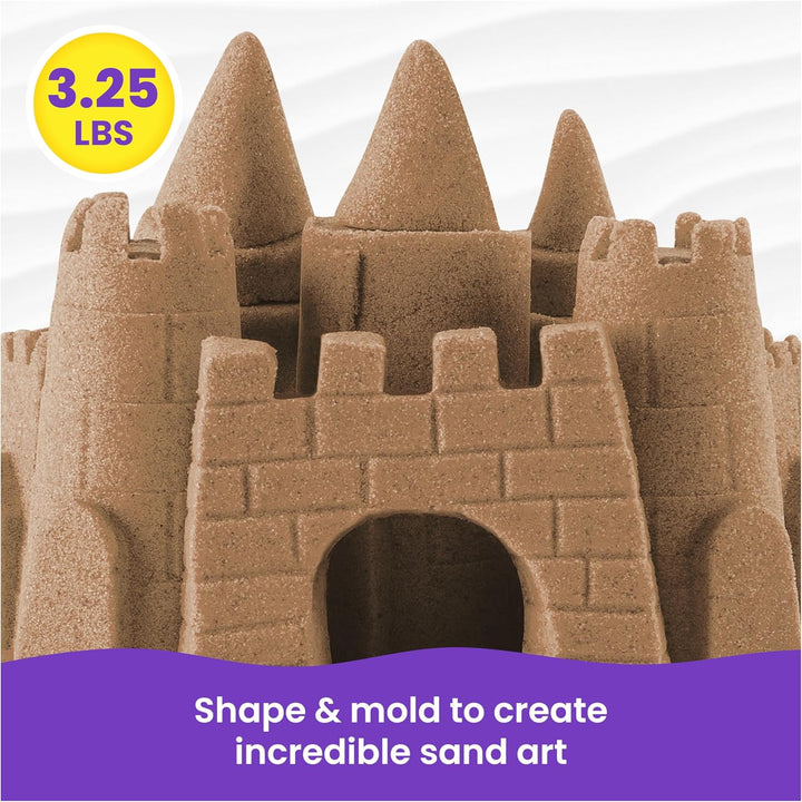 , 3.25Lbs Beach Play Sand, Moldable Sensory Toys for Kids & Classroom, Back to School Teacher Must Haves, Resealable Bag (Packaging May Vary)