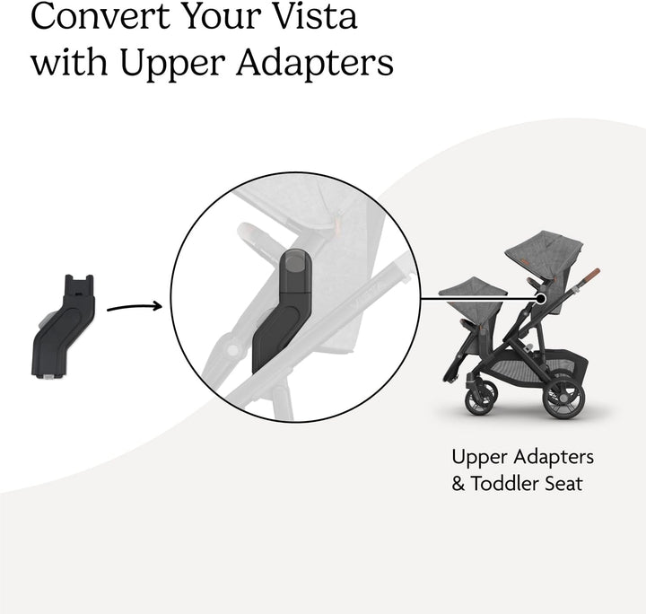 Upper Adapter for Vista, Vista V2, and Vista V3 Strollers/ Compatible with Bassinet, Toddler Seat, Aria, Mesa V2, or Mesa Max Infant Car Seats / Quick + Secure Attachment / 1 Set