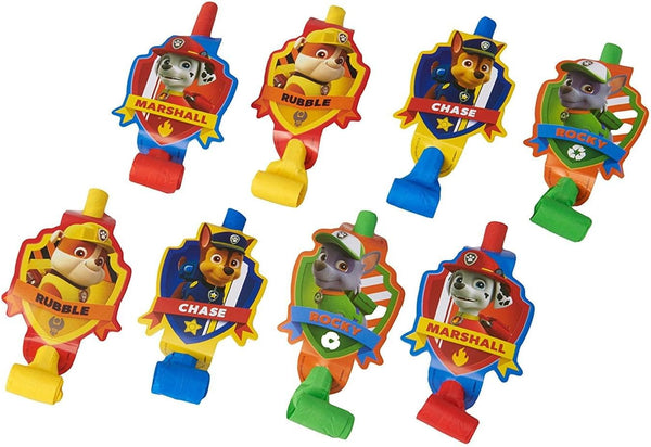 Paw Patrol Multicolor Party Blowouts - 5", 8 Pieces - Perfect Birthday Party Favors for Kids