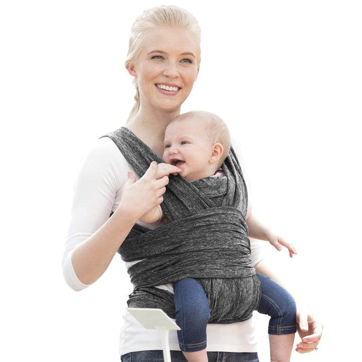 Comfyfit Adjustable Baby Carrier, 8-35Lbs, Heathered Gray, Hybrid Carrier, Newborn to Toddler with Adjustable Straps & Comfort of a Baby Wrap