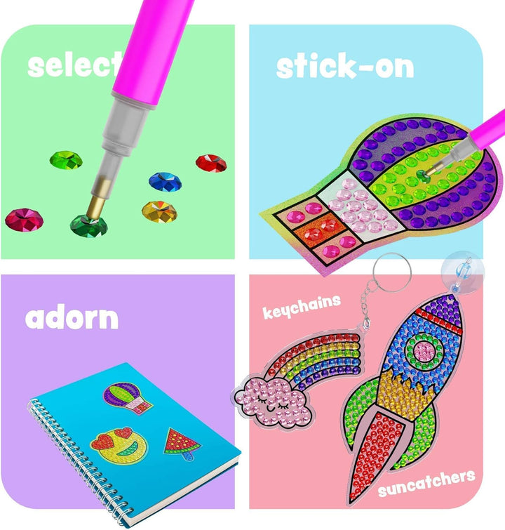 Diamond Art Kit for Kids - Gem Painting Arts & Crafts Kits for Ages 6-12, Gifts for 6, 7, 8, 9, 10, 11, 12 Year Old Boy & Girl - Girls Birthday Toys Gift Ideas - Craft Activities for Age 6+