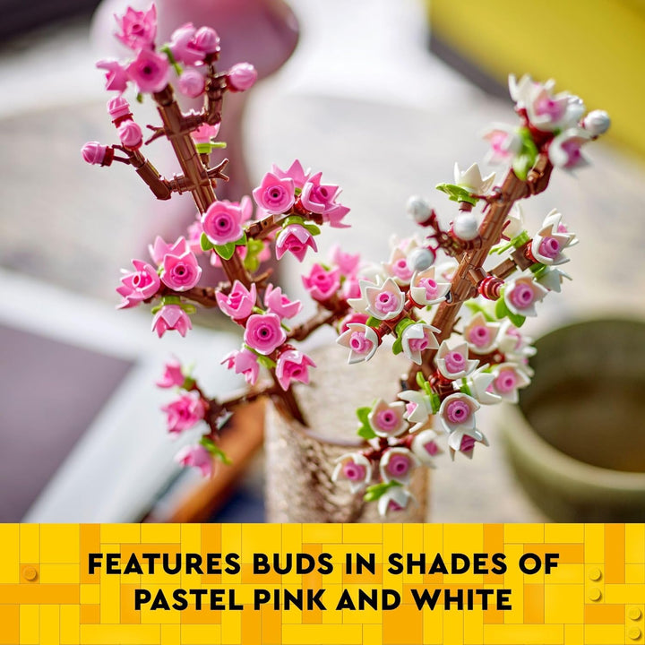 Cherry Blossom Building Toy for Kids, Girls & Boys, Ages 8+ - Artificial Cherry Blossom Decor for Home & Display - Creative Gift Idea for Plant & Flower Lovers - 40725