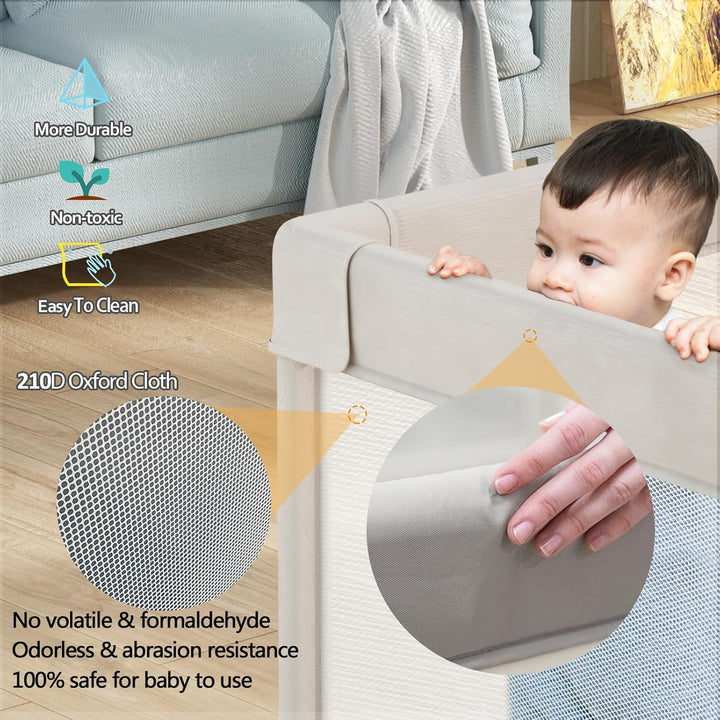 Baby Playpen with Mat, 59X59 Inches Extra Large Playpen for Babies and Toddlers, Indoor & Outdoor Activity Center, Safety Baby Fence