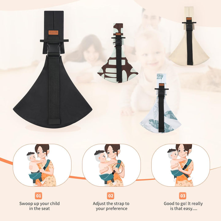 2 Packs Toddler Carrier,Baby Sling Carrier,Baby Sling,Lightweight, Portable, Ergonomic-Designed, Travel-Friendly, Secure & Safe Baby Carriers(Black+Beige)