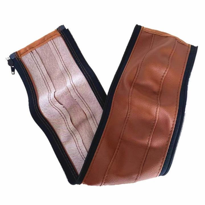 Baby Stroller Armrest Bumper Handlebar Sleeve Cover Universal Handle Cover Dustproof Protect PU Leather Case with Removable Zipper Brown