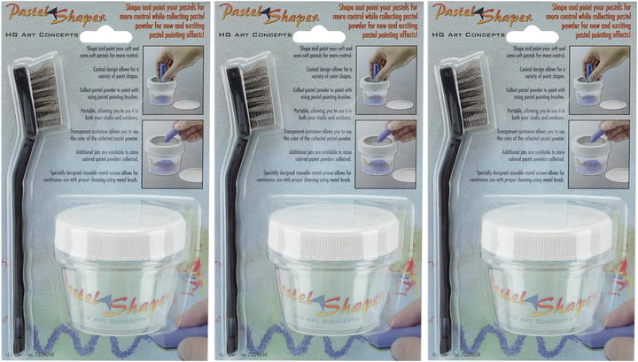Pastel Sharpener & Shaper with Storage Jar Shapes Soft Pastels to a Point or Shape - Complete Set with Wire Brush, Mesh Funnel & Storage Jars