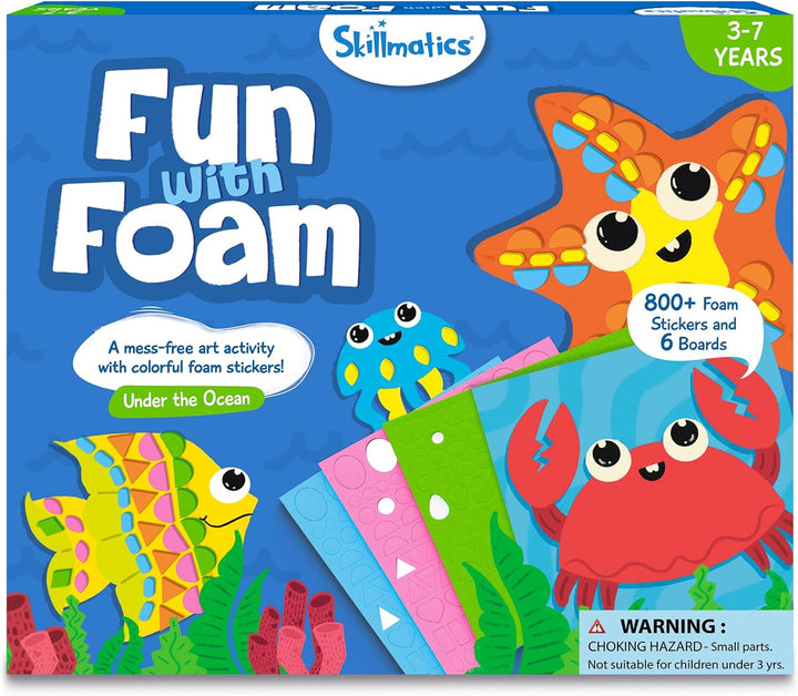 Foam Sticker Art Activity - under the Ocean, Mess-Free Fun for Kids, 800+ 3D Foam Stickers, DIY Felt Craft Kits, Gifts for Girls & Boys Ages 3, 4, 5, 6, 7