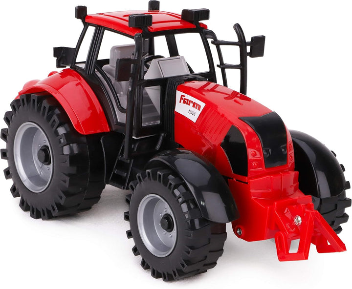 ⓡ Friction Powered Farm Tractor with Opening Bonnet - Available in Pink, Blue, Red & Green (RED)