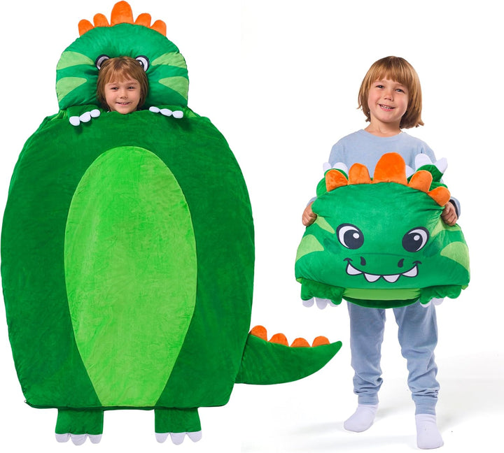 Toddler Sleeping Bag for Kids Ages 3+ Nap Mat for Preschool with Pillow & Blanket Sleeping Mats for Kids Daycare Plush Slumber Bag for Boys Girls Kindergarten Birthday Gift