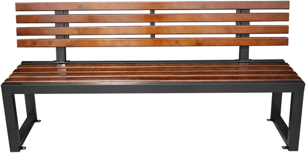 Outdoor Park Chairs, Solid Wood Backrests, Outdoor Square Leisure Benches, Galvanized Playground Community Indoor Rest Long Benches(120 * 40Cm(47.24 * 15.75In))