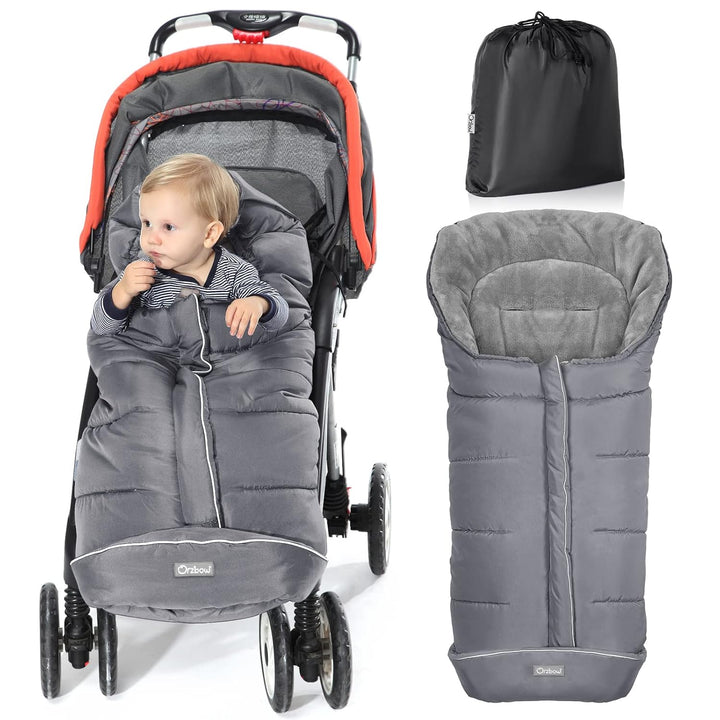 Warm Bunting Bag Universal, Stroller Sleeping Bag Cold Weather, Waterproof Toddler Footmuff (Black, Large)