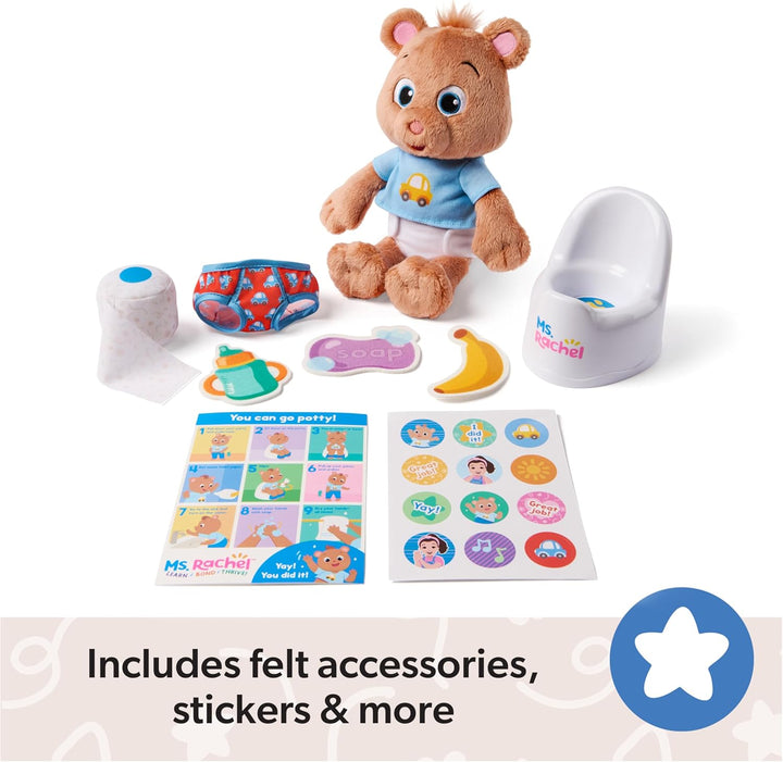 Potty Time with Bean, 11” Plush Teddy Bear with Play Toilet & Accessories, Toddler Toys for Girls & Boys for Ages 18 Months to 3+