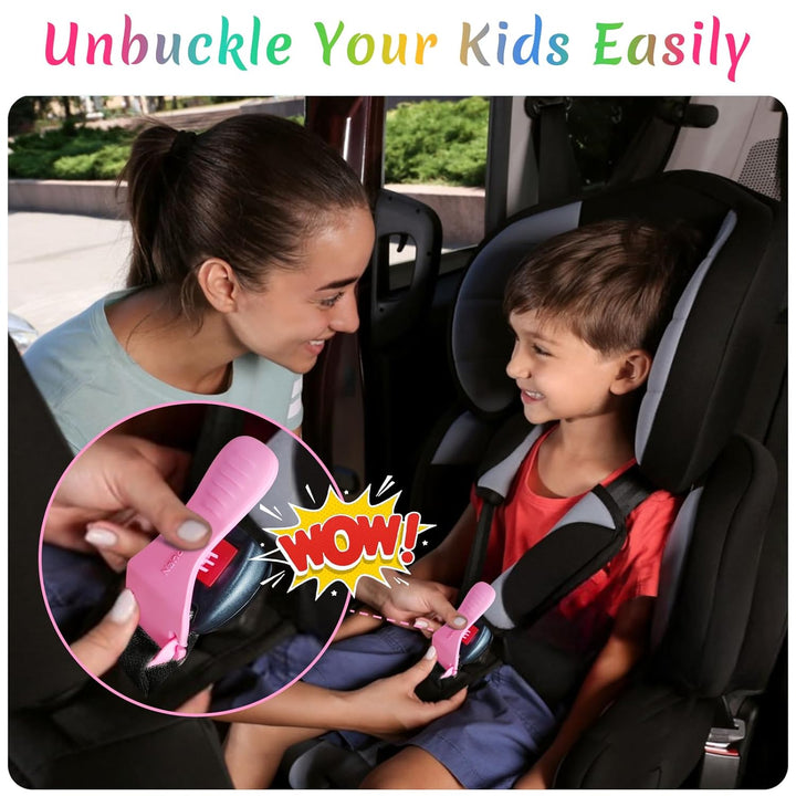 Buckle Release Tool, Easy Unbuckle Tool Button Pusher for Older Kids, Seniors, Long Nails, Quickly Unbuckle Your Kids in School Drop-Offs and Travel, Fits 5 Point Harness & All Button Buckles