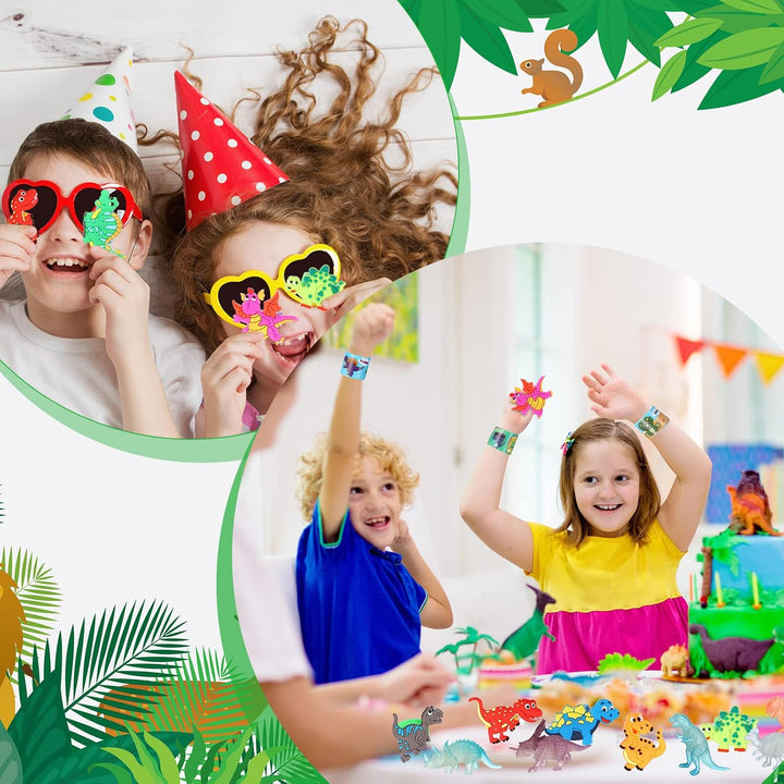 141 Pcs Dinosaur Piñata for Birthday Party, Dino Piñata Set with Blindfold and Baton, 16 X 12 X 3 Inch, Kids Dinosaur Themed Party Favors for Boys and Girls(Lovely Style)