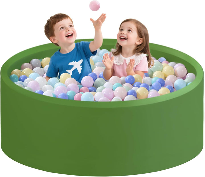 Ball Pit for Toddlers 35.43''X11.81 Baby Ball Pits Soft Memory Foam Ball Pit round Kids Ball Pit Indoor Game Kids Play Ball Pool Ideal Gift for Girls and Boys (Grey, NO Balls)