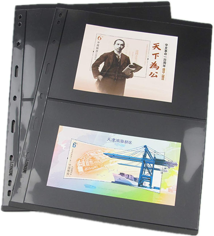 Vario Stamp Pages for Stamp Album Binder, 10 Sheet (20 Page) 1 Row Pages for Stamp Collectors, Professional Pack (1 Row)
