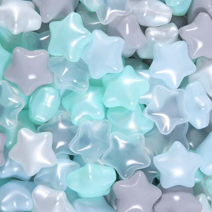 Ball Pit Balls for Toddlers Kids Plastic Balls for Ball-Pit Playpen Pool Baby Pastel Party Decor Fun Shaped Star Bulk 50 100 200 500 1000 Count