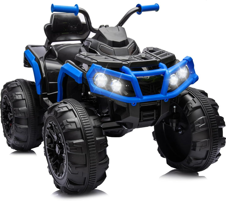 Kids ATV Four Wheeler, 24V Electric ATV Ride on Toy for Big Kids, 400W Motor, LED Lights - Green