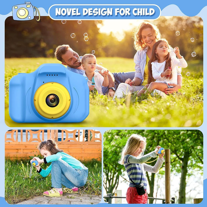 Kids Camera Toys Christmas Birthday Gifts for Boys and Girls Kids Toys 3 4 5 6 7 8 9 Year Old HD Digital Video Camera for Toddler with 32GB SD Card (Blue)