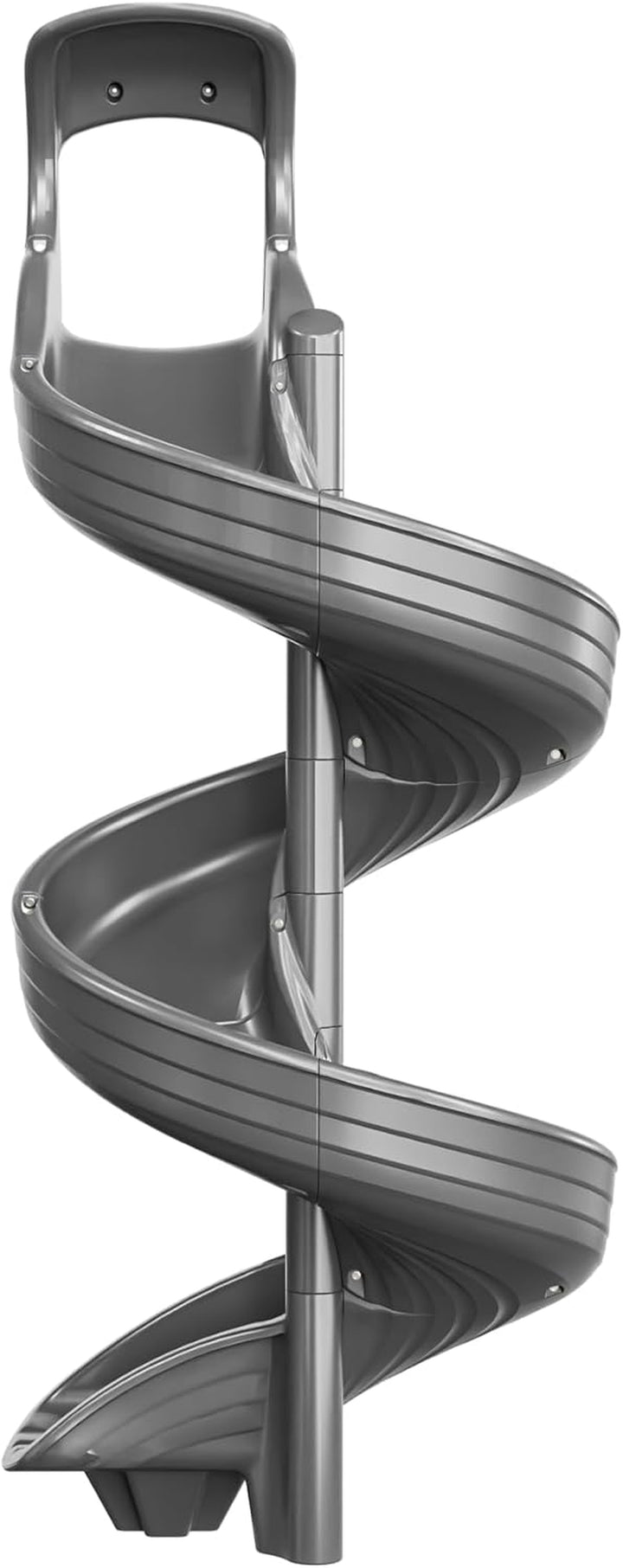 Playground Slide for Kids - Big Spiral Outdoor Slide Attachment for Treehouse or Deck - Plastic Playset Slide for Playground or Backyard with Open Twisty Design - Exit Right - 5 Ft - Gray