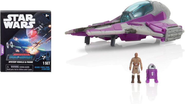 Star Wars Micro Galaxy Squadron Mace Windu’S Jedi Interceptor Mystery Bundle - 3-Inch Light Armor Class and Scout Class Vehicles with Accessories (Amazon Exclusive)