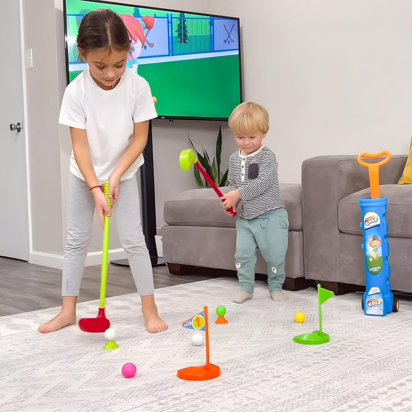 Kids Golf Club Set, Retractable Toy Golf Clubs for Toddlers, Mini Golf Set for Children Age 2 3 4 5 Years Old