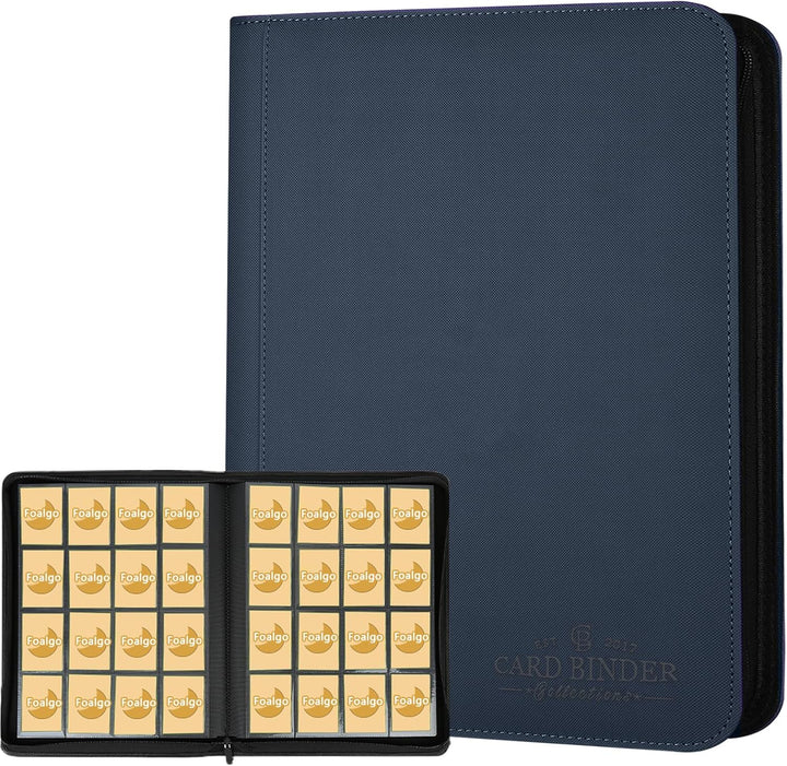 9 Pocket Card Binder, Premium Zip Trading Card Binder, 540 Double Sided Pocket PU Collection Binder, Collector Album, Card Folder for MTG, TCG, Sports Cards (Black)