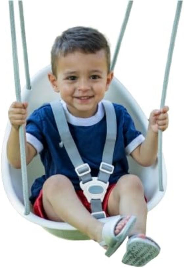 Coconut Toddler Swing – Comfy Baby Swing Outdoor, 3- Point Adjustable Safety Harness, Secure, Safe Quick Click Locking System, Blister-Free Rope, Easy Installation, Ages 6-36 Months