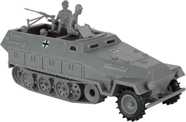 BMC CTS WW2 German Hanomag Halftrack - 5Pc Gray Plastic Army Men Armored Vehicle